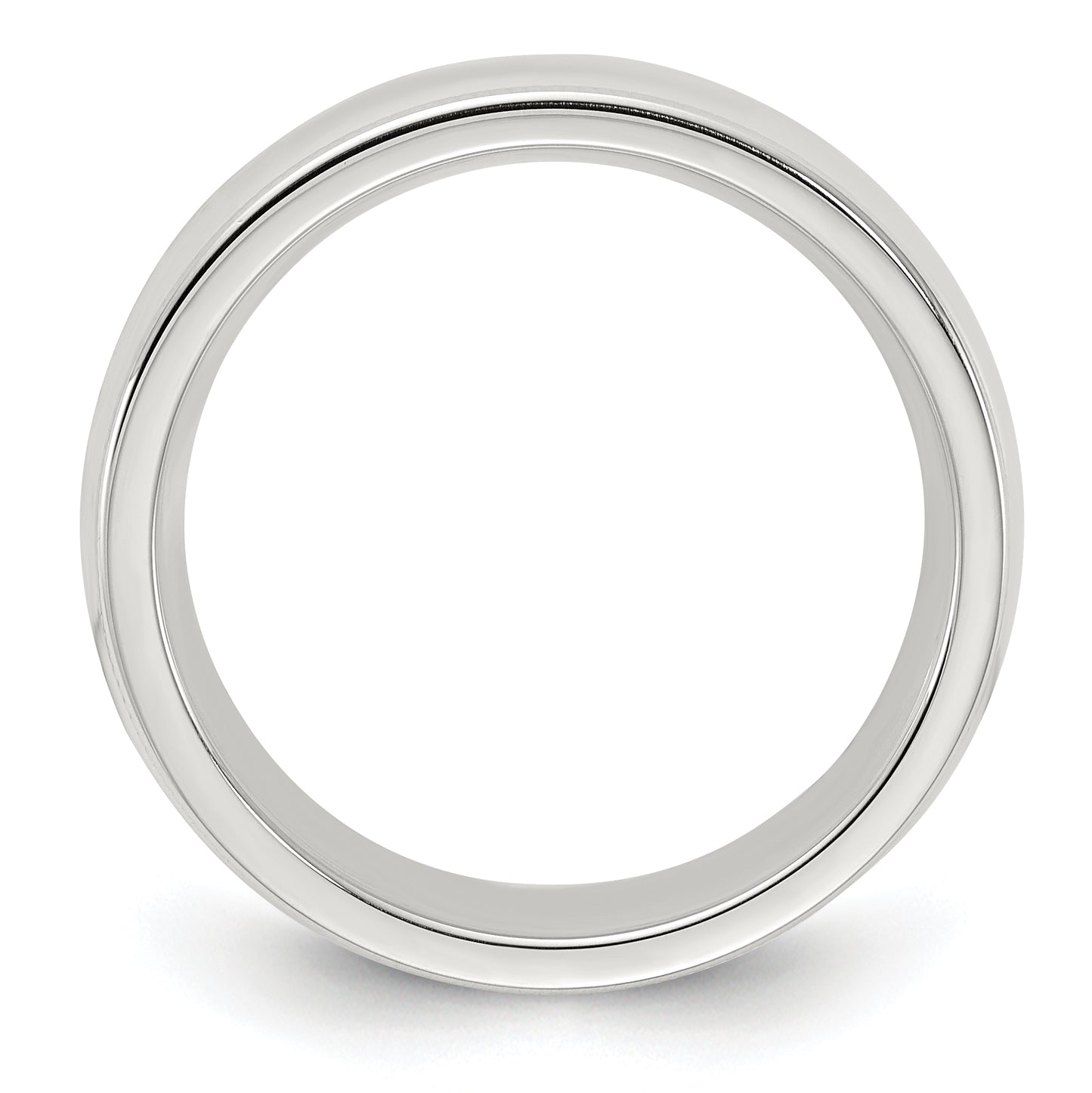 Sterling Silver Rhodium-Plated 6mm Comfort Fit Milgrain Size 4 Band