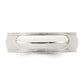 Sterling Silver Rhodium-Plated 6mm Comfort Fit Milgrain Size 5 Band