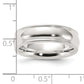 Sterling Silver 6mm Comfort Fit Half Round Milgrain Size 7.5 Band