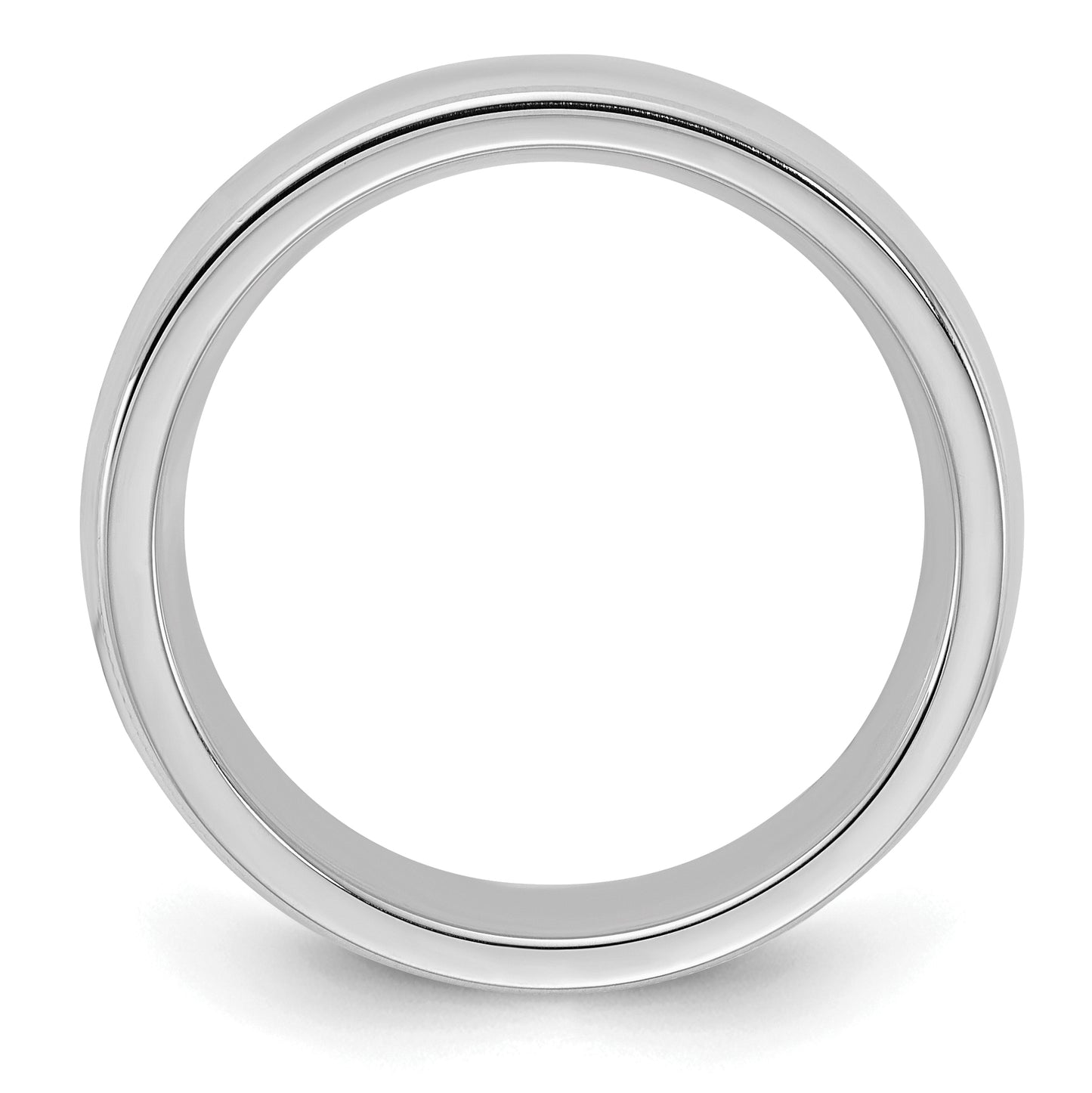 Sterling Silver Rhodium-Plated 6mm Comfort Fit Milgrain Size 13 Band