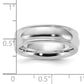 Sterling Silver Rhodium-Plated 6mm Comfort Fit Milgrain Size 13 Band