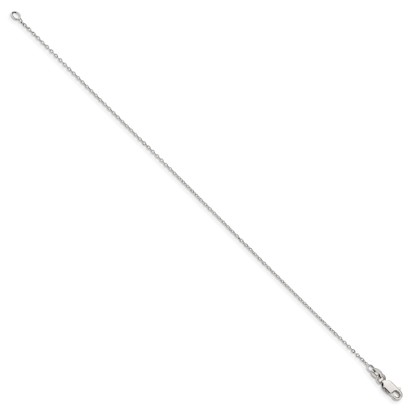 10 Inch Sterling Silver 1mm Cable Chain Anklet