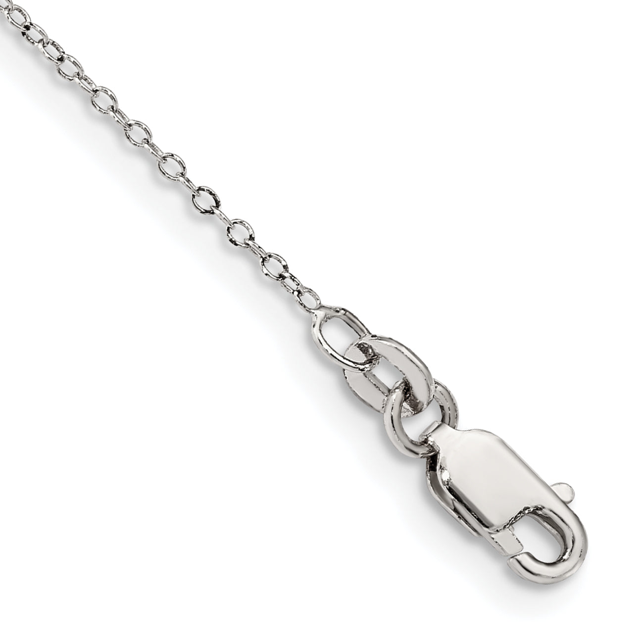 10 Inch Sterling Silver 1mm Cable Chain Anklet