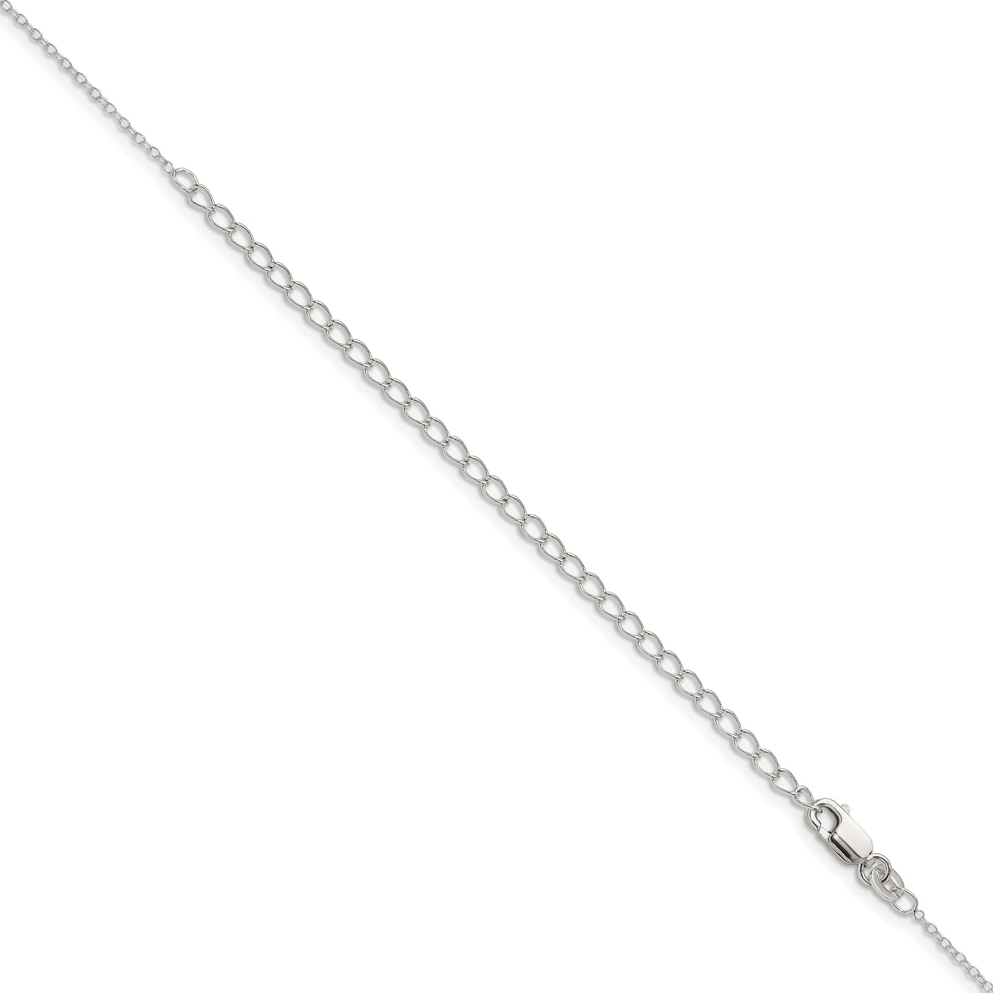 22 Inch Sterling Silver 1mm Cable Chain W/4In Ext.