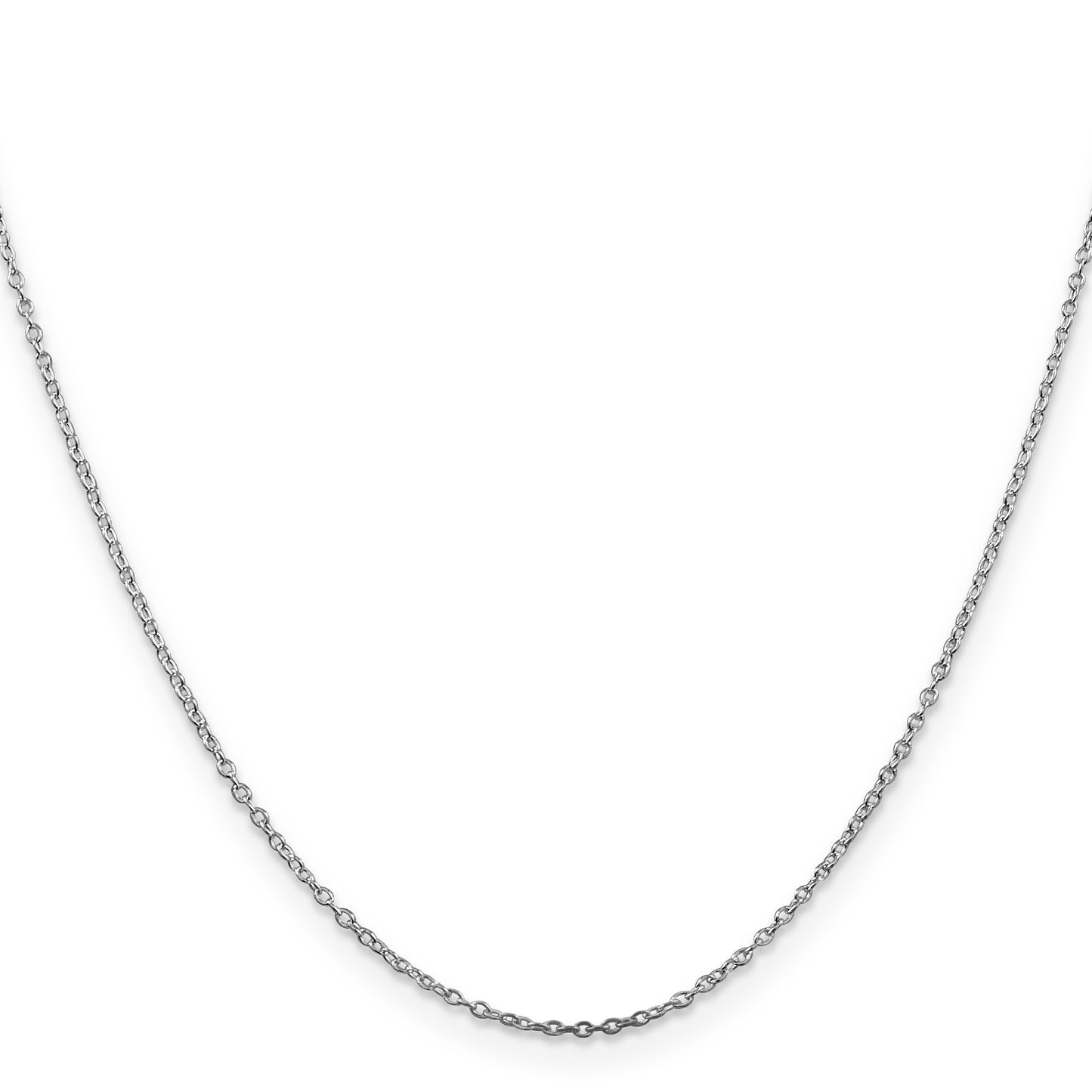 18 Inch Sterling Silver Rhodium-Plated 1mm Cable Chain Lobster