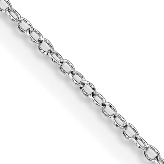 18 Inch Sterling Silver Rhodium-Plated 1mm Cable Chain Lobster