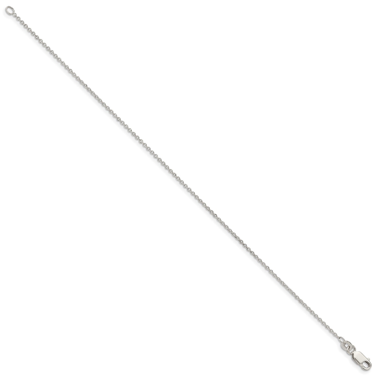 10 Inch Sterling Silver 1.25mm Cable Chain Anklet