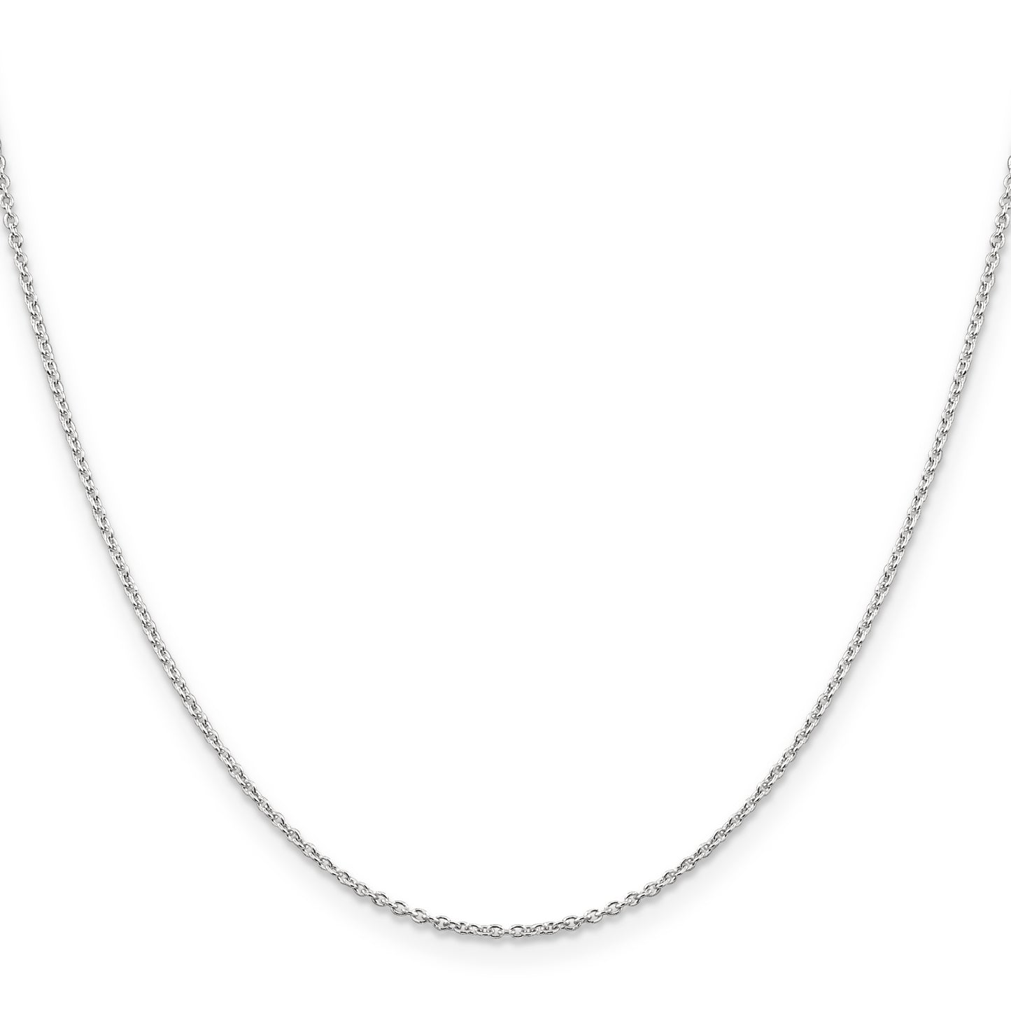 18 Inch Sterling Silver Rhodium-Plated 1.25mm Cable Chain With A 2 Extention