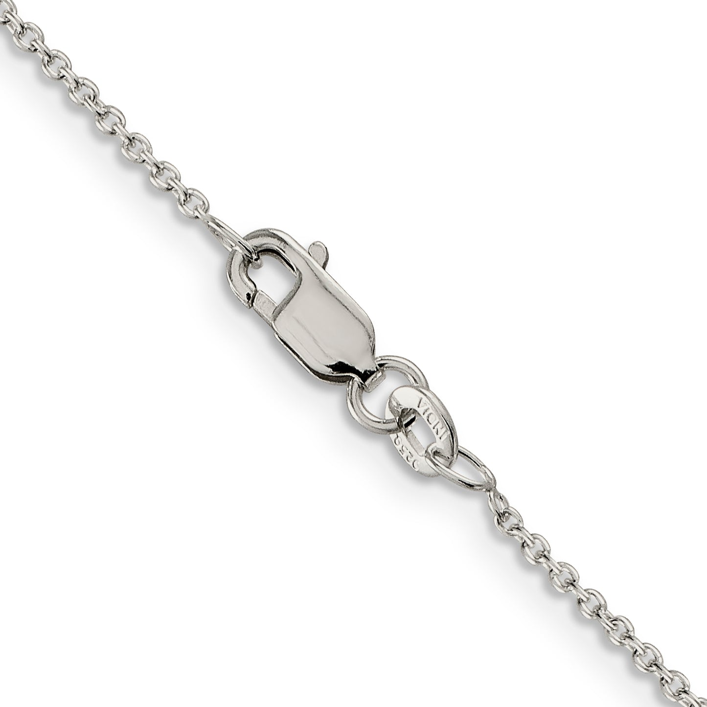 22 Inch Sterling Silver Rhodium-Plated 1.25mm Cable Chain