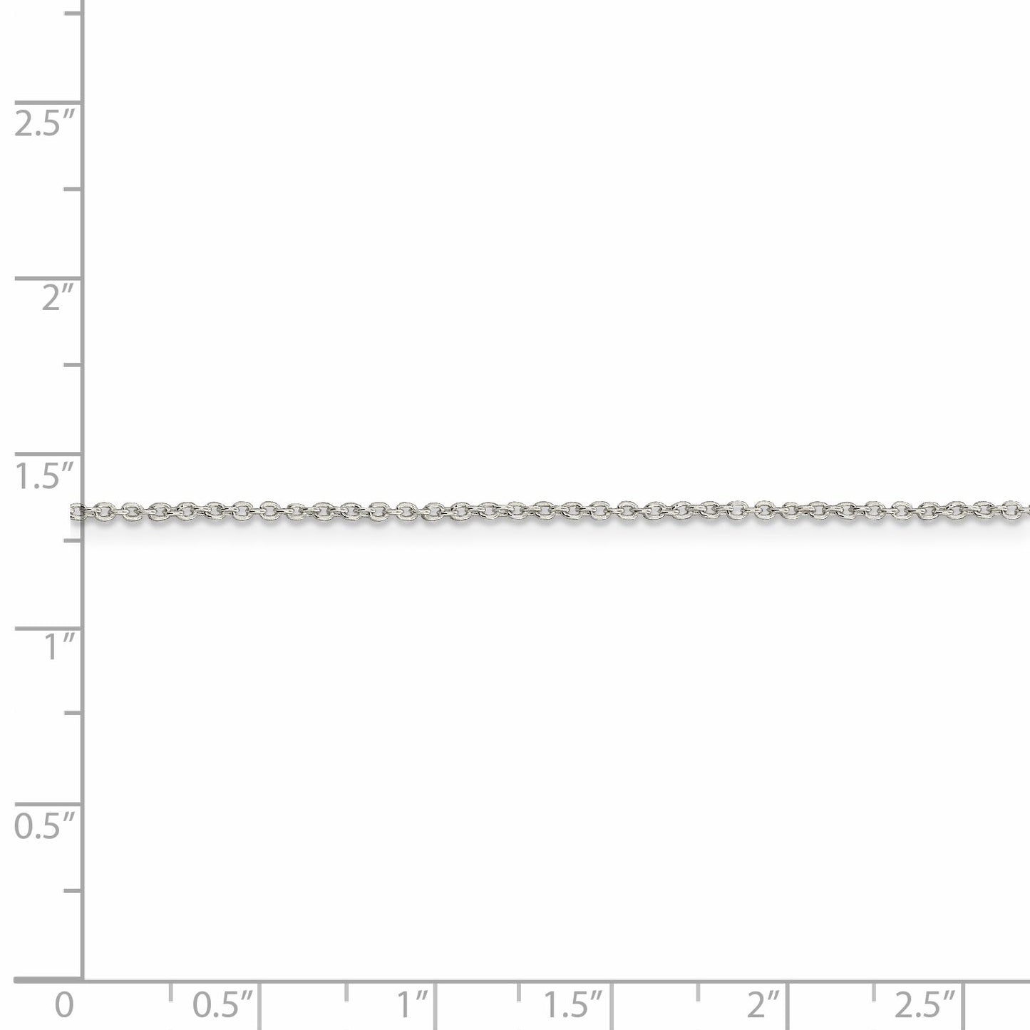 18 Inch Sterling Silver Rhodium-Plated 1.25mm Cable Chain