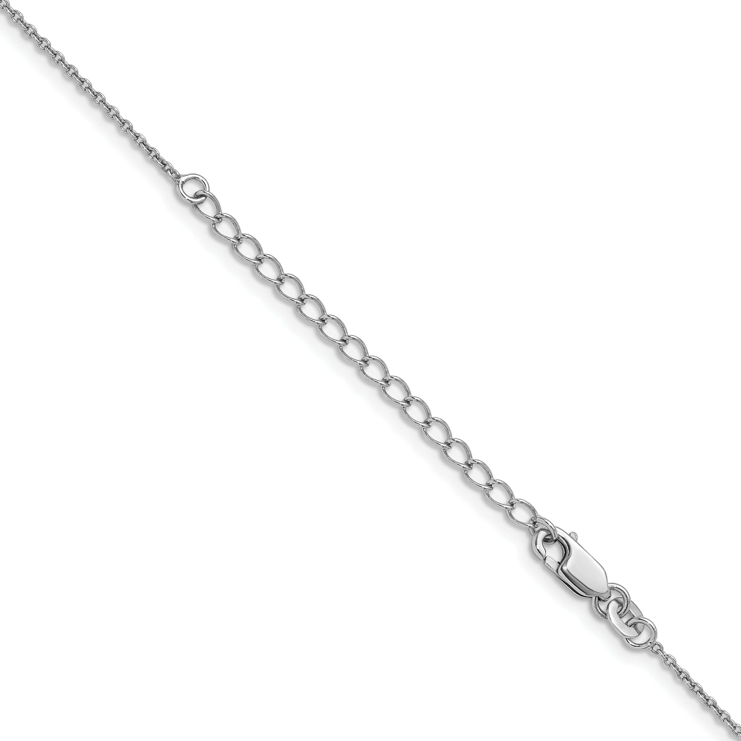 18 Inch Sterling Silver Rhodium-Plated 1.25mm Cable Chain With A 2 Extention