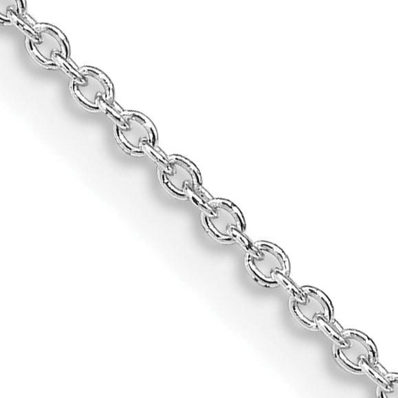 22 Inch Sterling Silver Rhodium-Plated 1.25mm Cable Chain