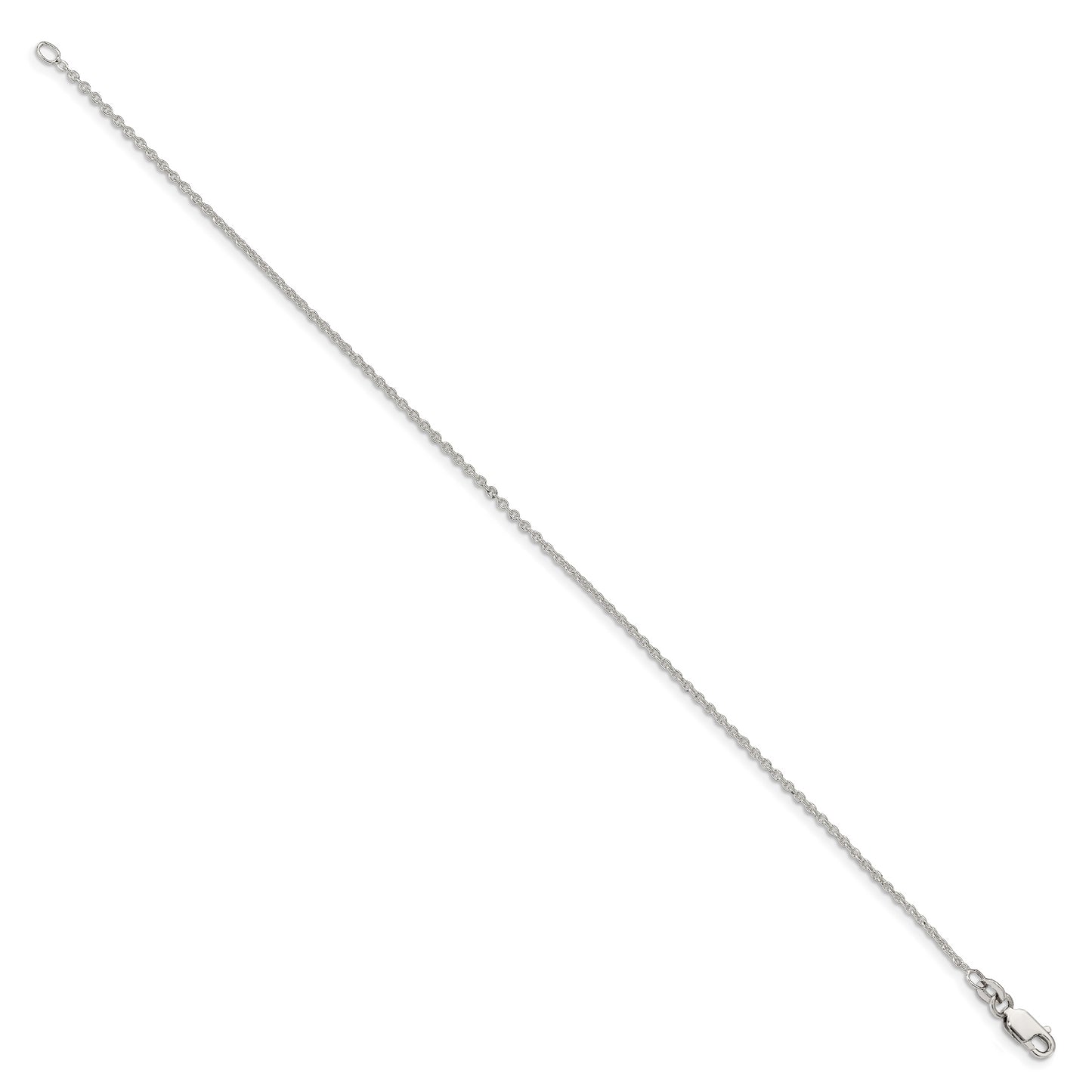 10 Inch Sterling Silver 1.5mm Cable Chain Anklet