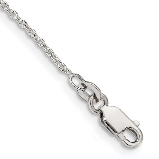 9 Inch Sterling Silver 1.5mm Cable Chain Anklet