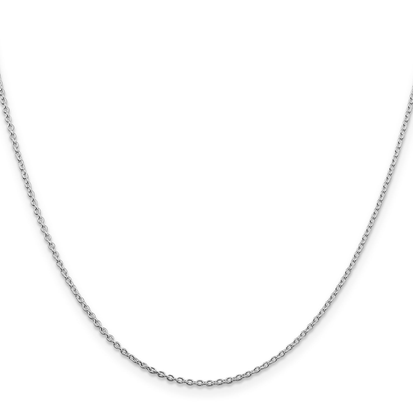 16 Inch Sterling Silver Rhodium-Plated 1.5mm Cable Chain