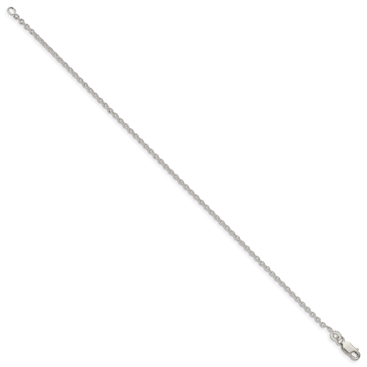 9 Inch Sterling Silver 1.95mm Cable Chain Anklet