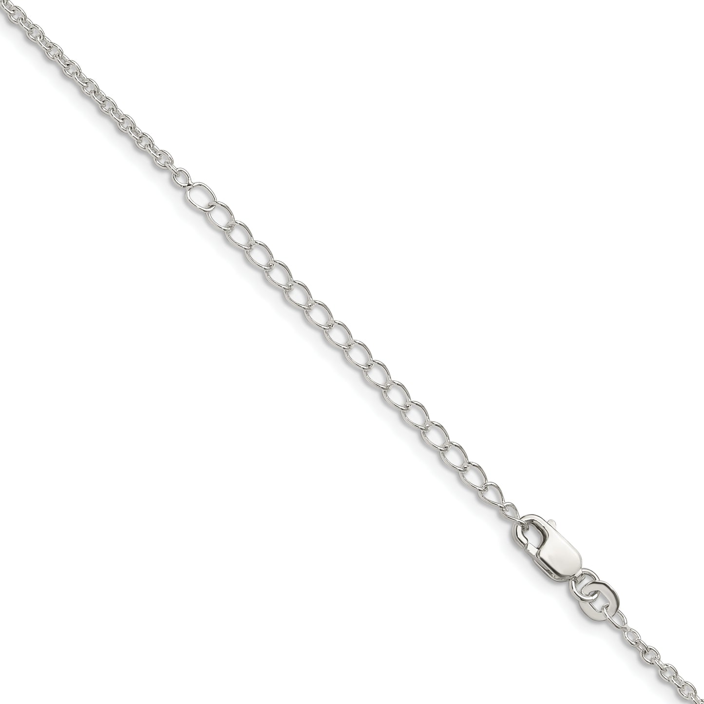 18 Inch Sterling Silver 1.95mm Cable Chain W/2In Ext.