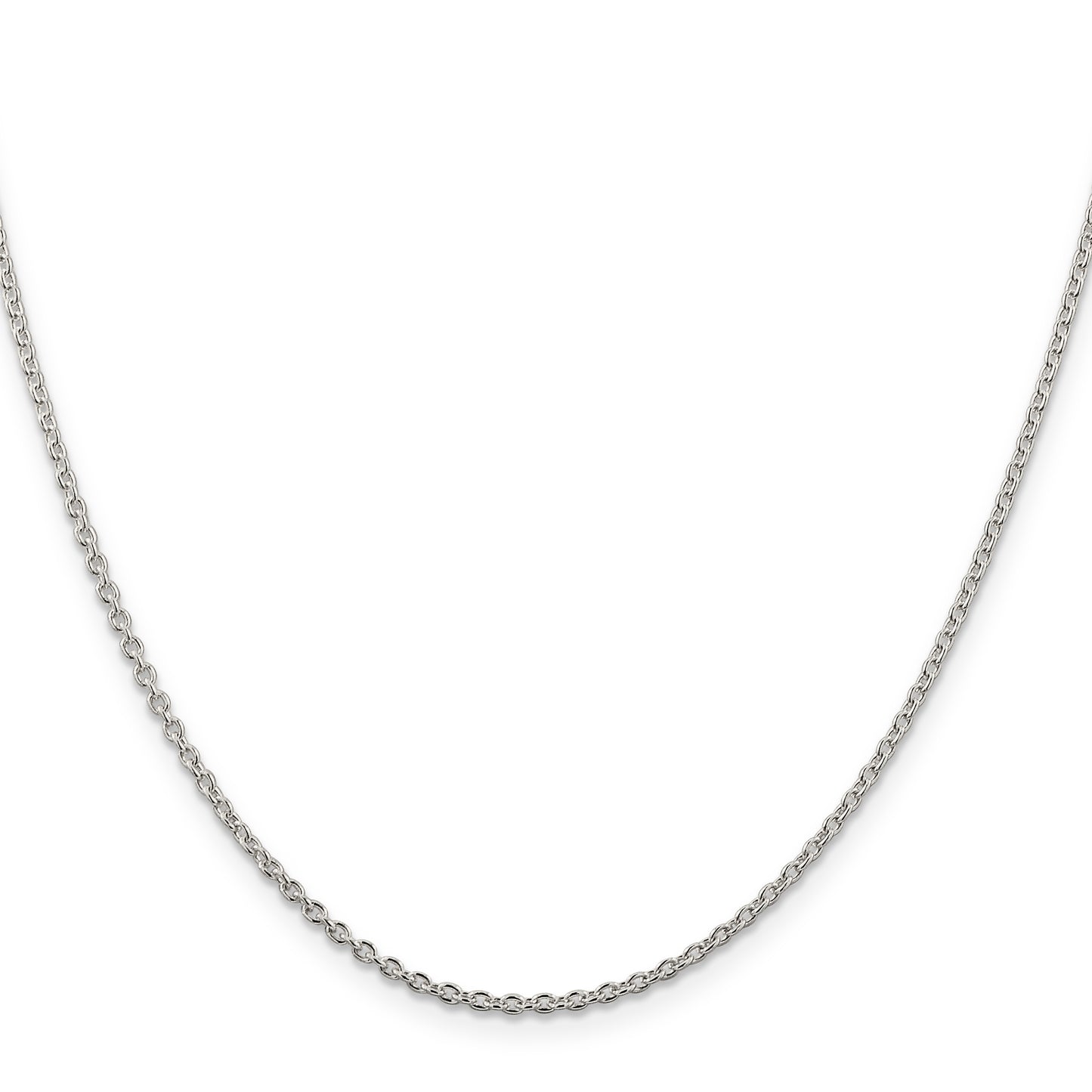 16 Inch Sterling Silver Rhodium-Plated 1.95mm Cable Chain