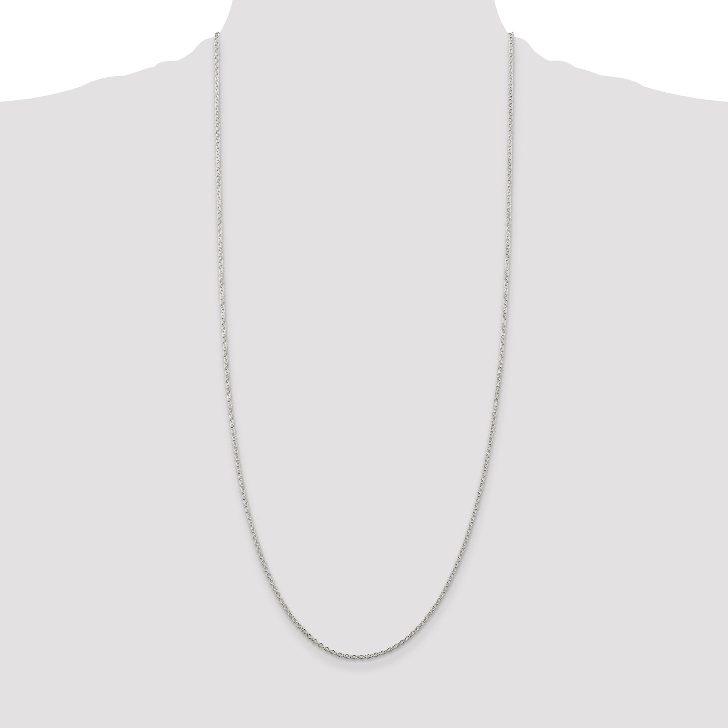 30 Inch Sterling Silver Rhodium-Plated 1.95mm Cable Chain