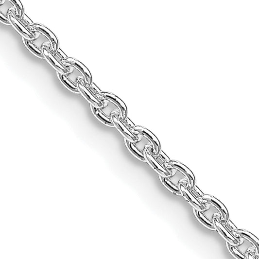 16 Inch Sterling Silver Rhodium-Plated 2.25mm Cable Chain