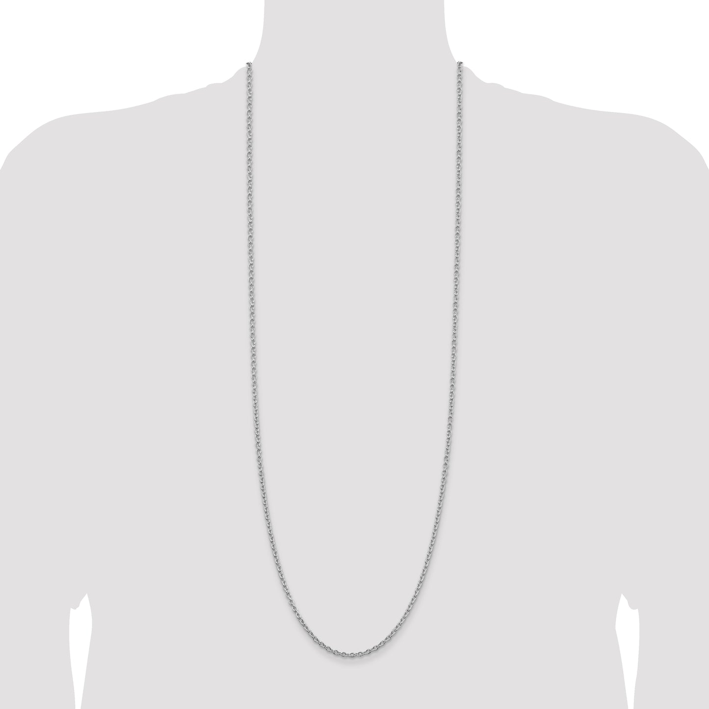 30 Inch Sterling Silver Rhodium-Plated 2.75mm Cable Chain