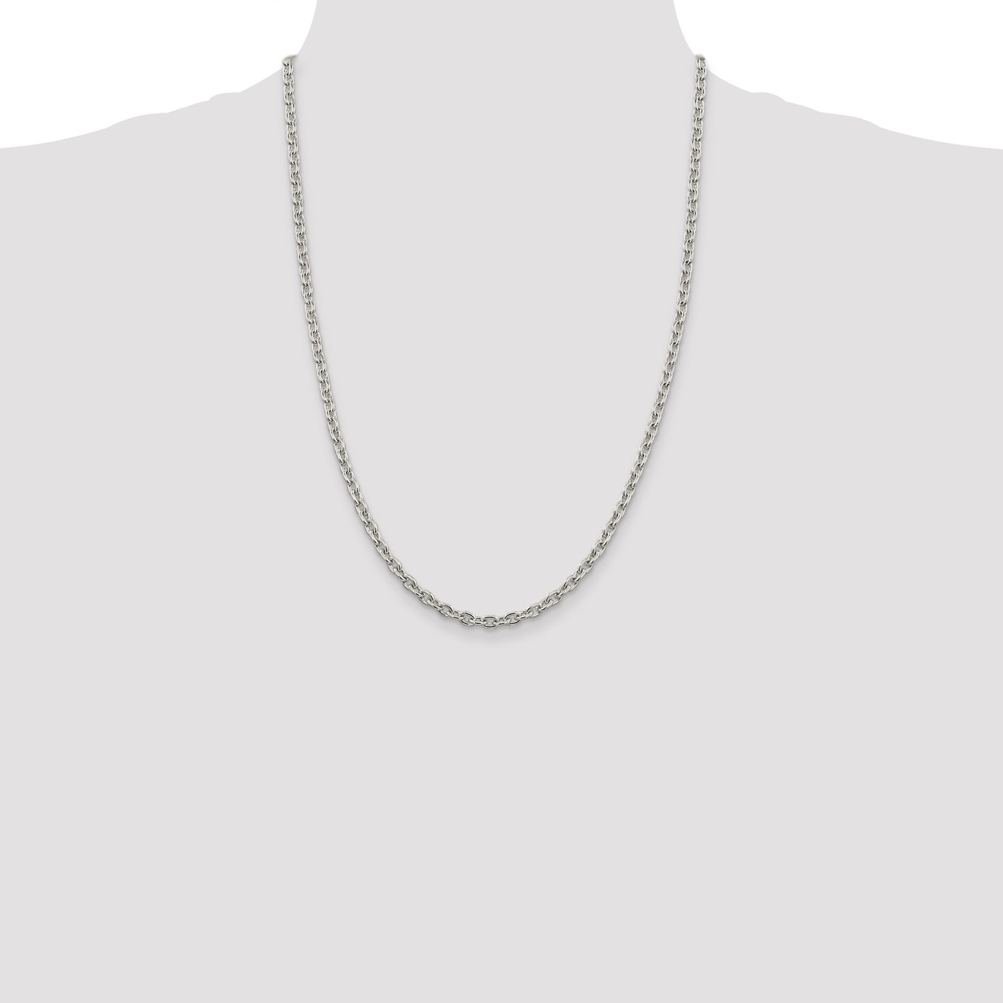 24 Inch Sterling Silver 4.5mm Cable Chain