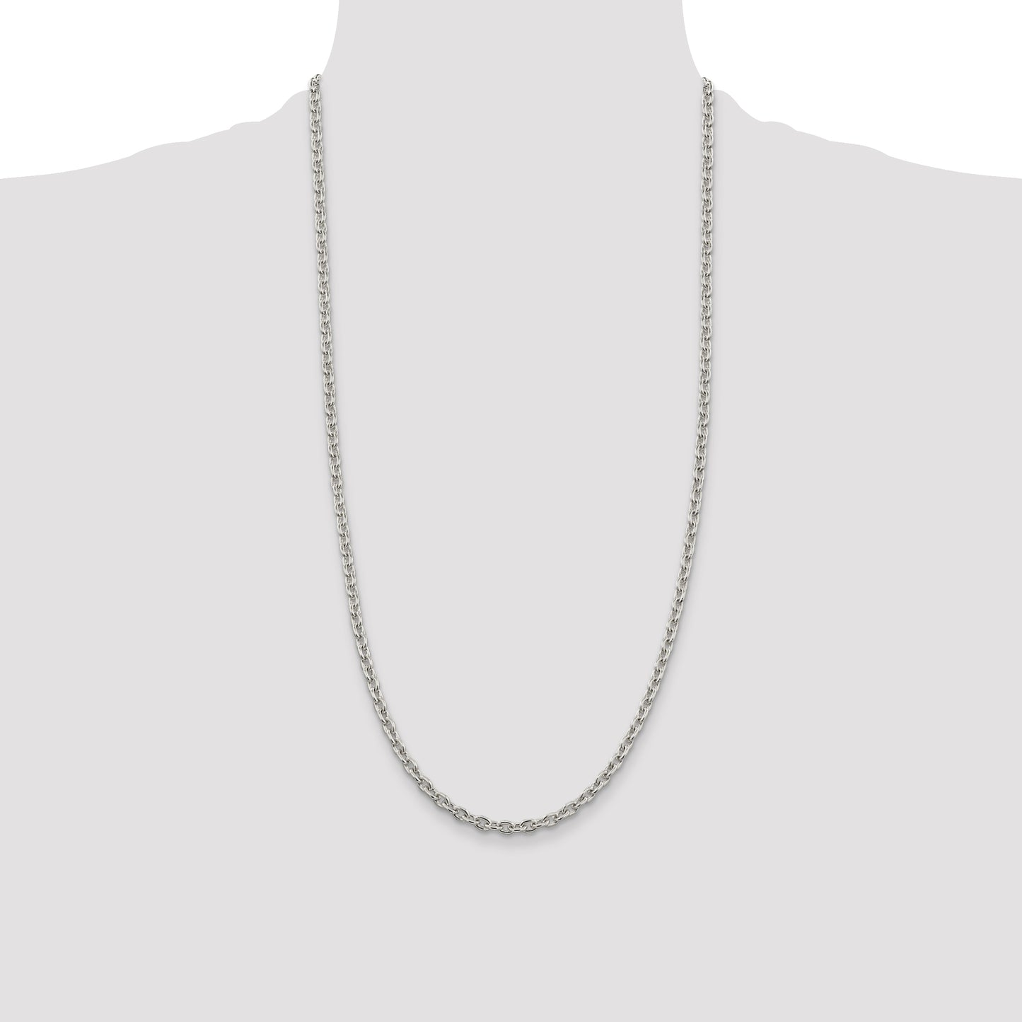 28 Inch Sterling Silver 4.5mm Cable Chain