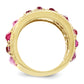 Sterling Silver Gold-Plated Synthetic Pink Sapphire & Cz Ring