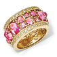 Sterling Silver Gold-Plated Synthetic Pink Sapphire & Cz Ring