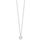 Sterling Silver Cheryl M Rhodium-Plated Cabochon Lab Created Opal And Brilliant-Cut Cz 18.5 Inch Necklace