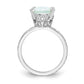 Sterling Silver Cheryl M Rhodium-Plated Cabochon Lab Created Opal And Brilliant-Cut Cz Oval With Side Stones Ring