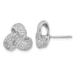 Sterling Silver Cheryl M Rhodium-Plated Brilliant-Cut Pave Cz Love Knot Post Earrings