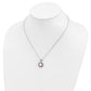 Sterling Silver Cheryl M Rhodium-Plated Cabochon Lab Created Opal And Brilliant-Cut Red Nano Crystal Flower 18 Inch Necklace