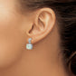 Sterling Silver Cheryl M Rhodium-Plated 8mm Cabochon Lab Created Opal And Brilliant-Cut Cz Post Dangle Earrings