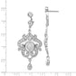 Sterling Silver Cheryl M Rhodium-Plated Brilliant-Cut Bezel Cz Fancy Chandelier Post Dangle Earrings