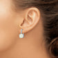 Sterling Silver Cheryl M Rhodium-Plated Cabochon Lab Created Opal And Brilliant-Cut Cz Leverback Earrings