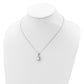 Sterling Silver Cheryl M Rhodium-Plated Cabochon Lab Created Opal And Brilliant-Cut Cz Teardrop Halo 18 Inch Necklace