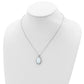 Sterling Silver Cheryl M Rhodium-Plated Cabochon Lab Created Opal And Brilliant-Cut Cz Oval Halo 18 Inch Necklace