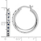 Sterling Silver Diamond Fascination Mystique Platinum-Plated Sapphire Round Hoop Earrings