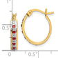 Sterling Silver Diamond Fascination Mystique 18K Gold-Plated And Ruby Oval Hoop Earrings