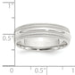 Sterling Silver 6mm Comfort Fit Double Milgrain Size 10 Band