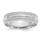 Sterling Silver Rhodium 6mm Comfort Fit Double Milgrain Size 10 Band