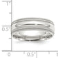 Sterling Silver 7mm Comfort Fit Double Milgrain Size 10 Band