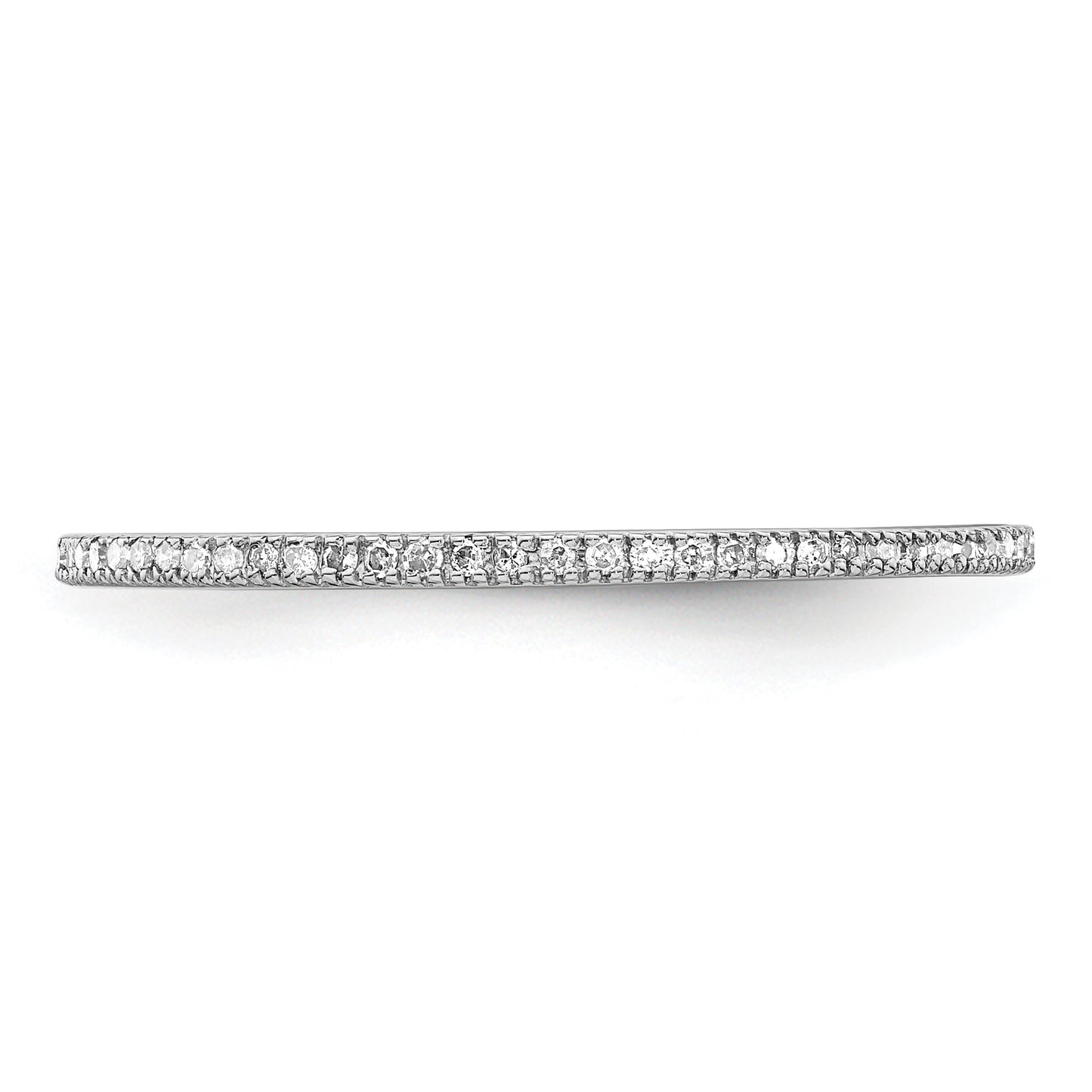 Sterling Silver Rhodium Plated Diamond Band