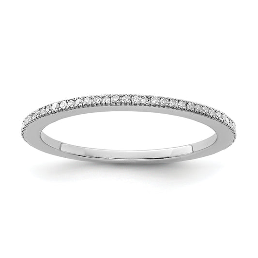 Sterling Silver Rhodium Plated Diamond Band