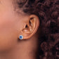 Sterling Silver Rhodium Sapphire & Diamond Post Earrings