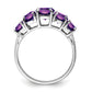 Sterling Silver Rhodium Amethyst Ring