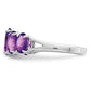 Sterling Silver Rhodium Amethyst Ring