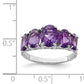 Sterling Silver Rhodium Amethyst Ring