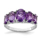 Sterling Silver Rhodium Amethyst Ring